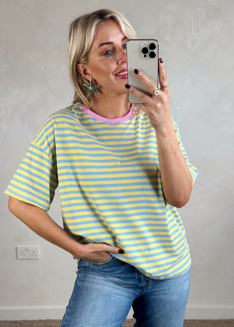 Mel striped Tee - two-The Style Attic