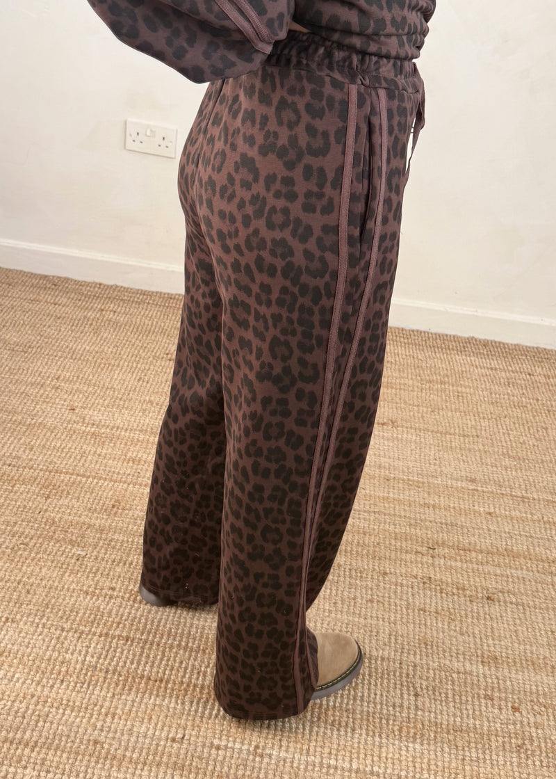 Melanie leopard tracksuit - chocolate-The Style Attic