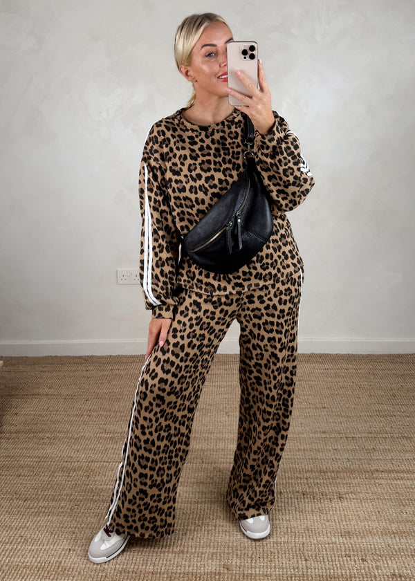 Melanie leopard tracksuit - natural-The Style Attic