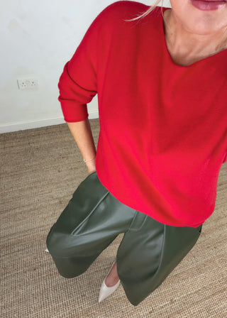 Melody knit - Red-The Style Attic