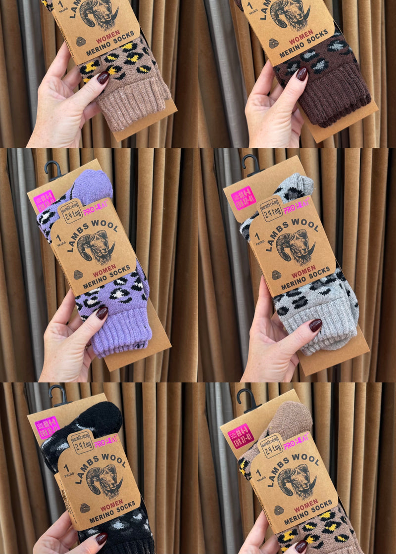 Merino lambs wool socks - multi-The Style Attic