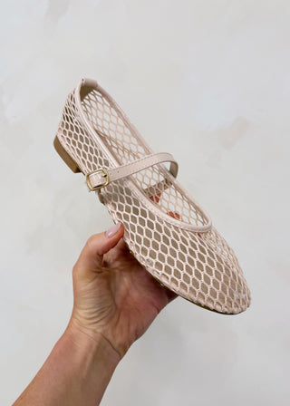 Mesh ballet flat - cream-The Style Attic
