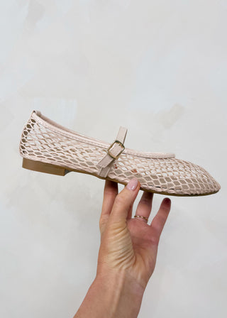 Mesh ballet flat - cream-The Style Attic