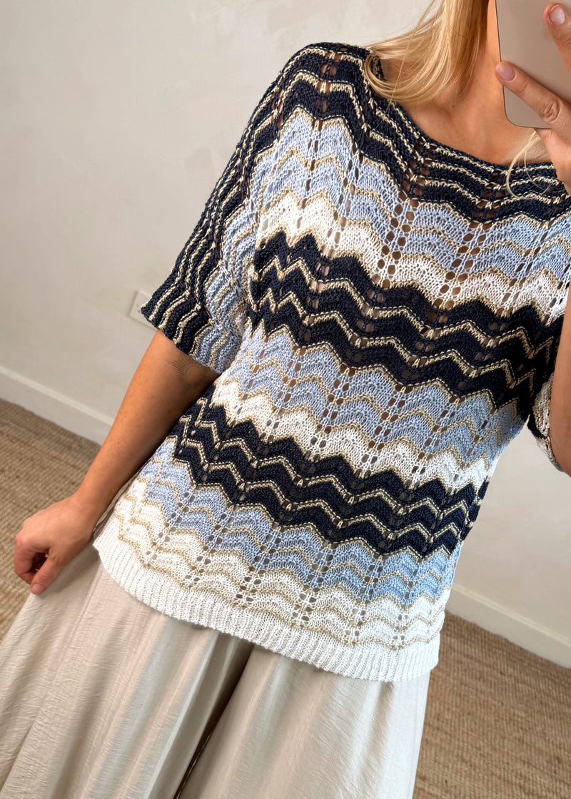 Mia fine knit - navy-The Style Attic