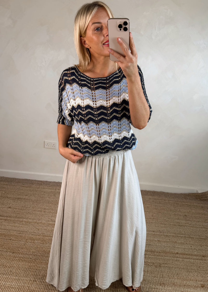 Mia fine knit - navy-The Style Attic