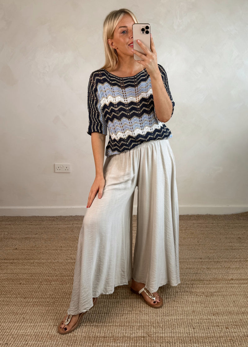 Mia fine knit - navy-The Style Attic