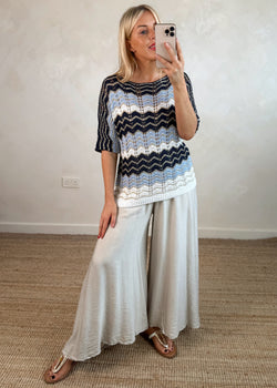 Mia fine knit - navy-The Style Attic