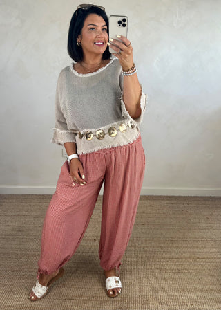 Micro gingham co-ord - Paprika-The Style Attic