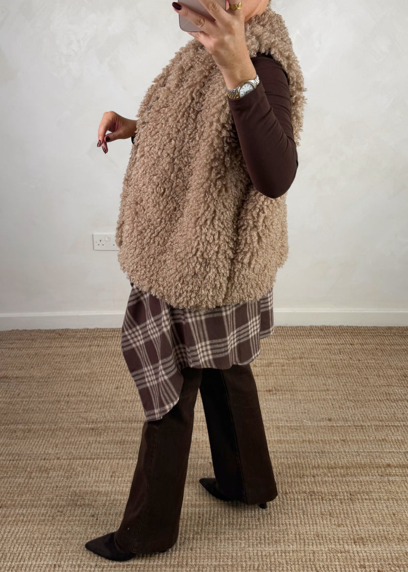 Mila shaggy gilet-The Style Attic