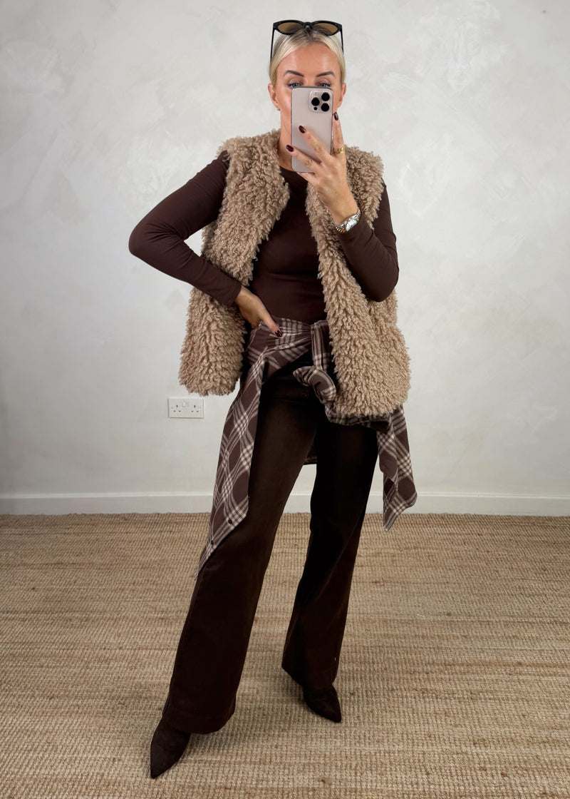Mila shaggy gilet-The Style Attic