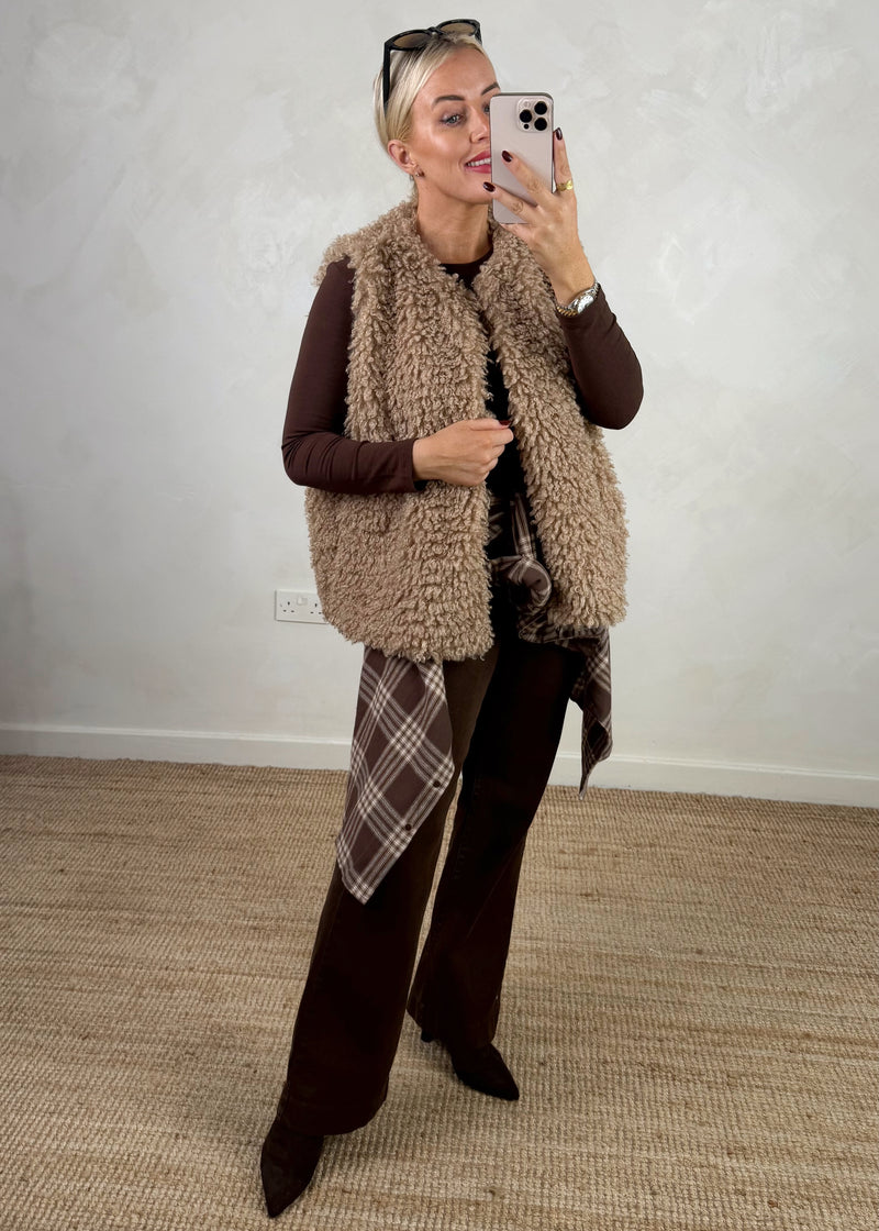 Mila shaggy gilet-The Style Attic