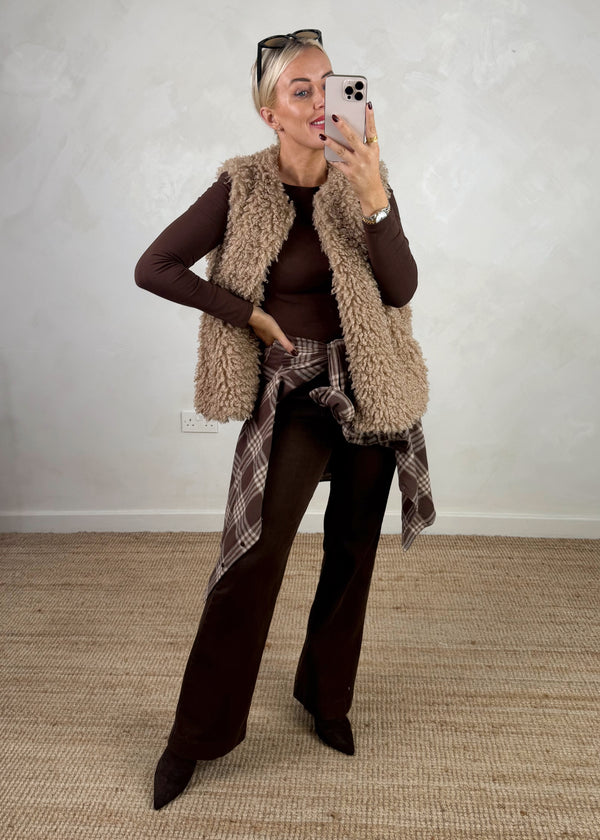 Mila shaggy gilet-The Style Attic