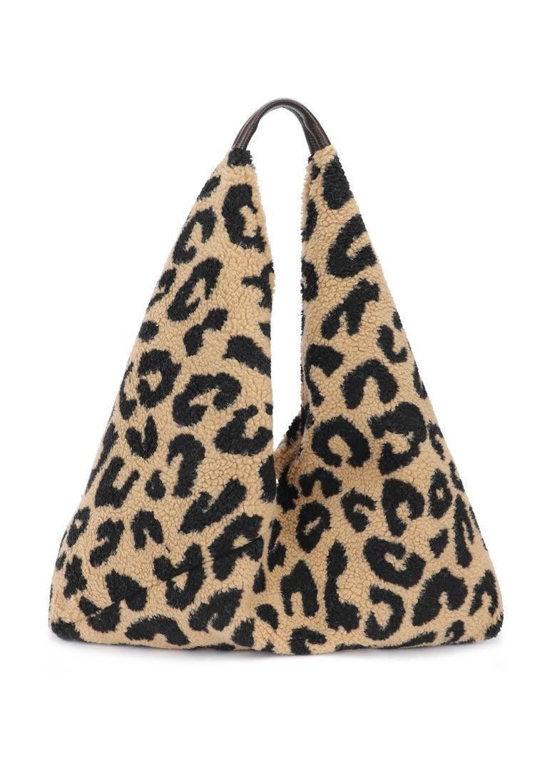 Mimi boucle tote bag - animal-The Style Attic