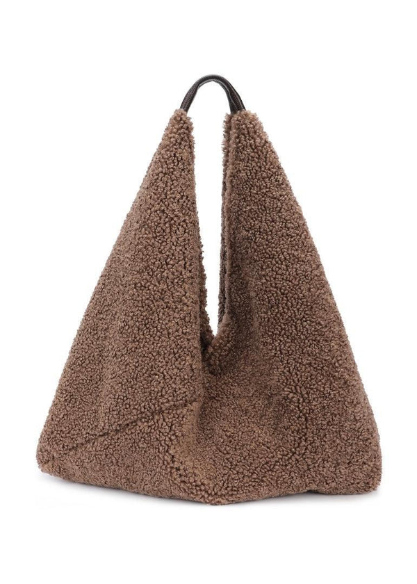 Mimi boucle tote bag - chocolate-The Style Attic