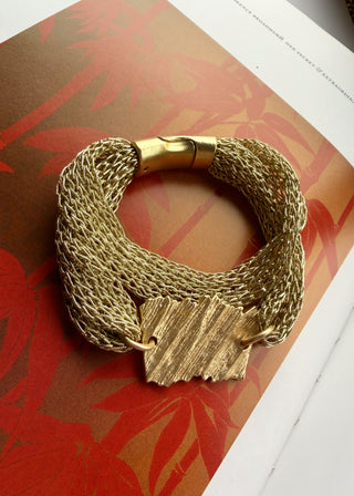 Mineral mesh bracelet - Gold-The Style Attic