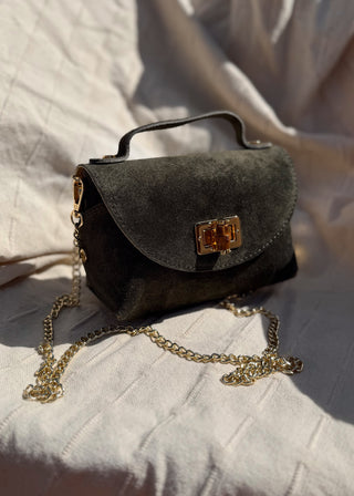 Mini suede bag - Dark green-The Style Attic