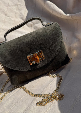Mini suede bag - Dark green-The Style Attic