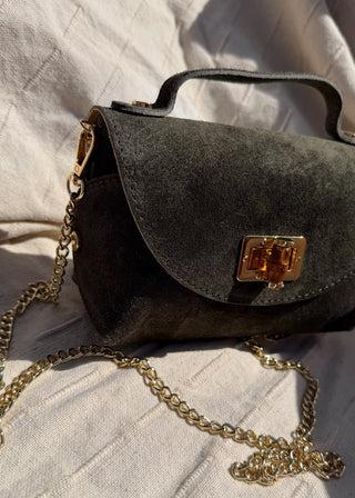 Mini suede bag - Dark green-The Style Attic