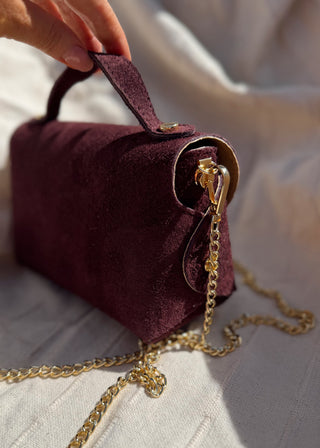 Mini suede bag - Merlot-The Style Attic