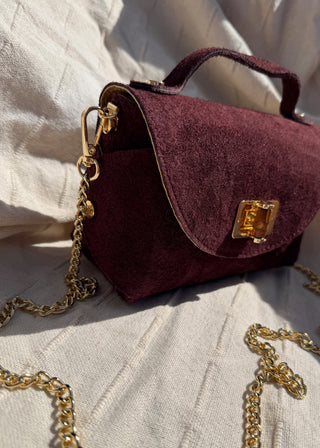 Mini suede bag - Merlot-The Style Attic