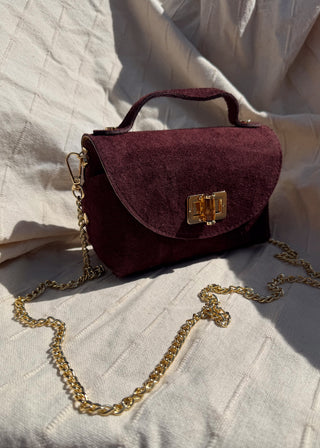 Mini suede bag - Merlot-The Style Attic