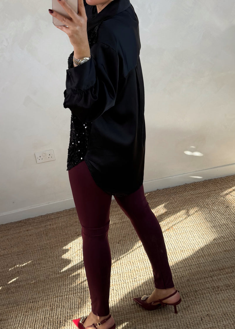 Minnelli sequin blouse - black-The Style Attic