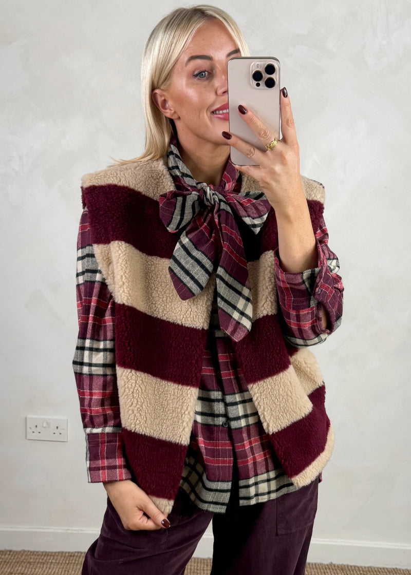 Mira striped gilet-The Style Attic