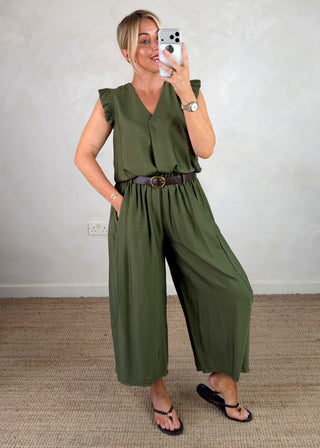 Missy barrel leg trouser - Khaki-The Style Attic