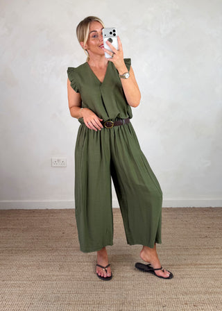 Missy barrel leg trouser - Khaki-The Style Attic