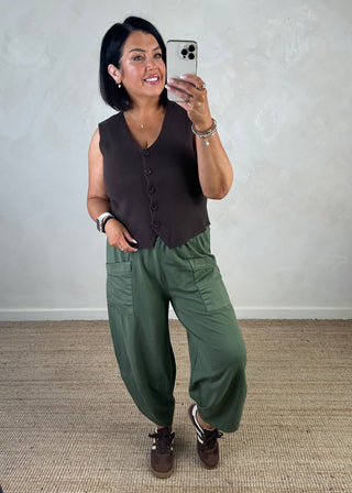 Moda casual pants - Khaki-The Style Attic