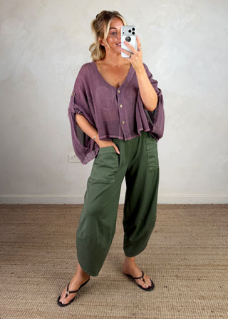 Moda casual pants - Khaki-The Style Attic