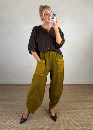 Moda casual pants - Olive-The Style Attic