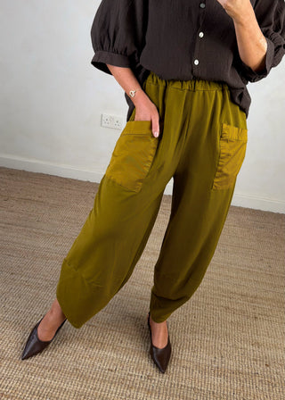 Moda casual pants - Olive-The Style Attic