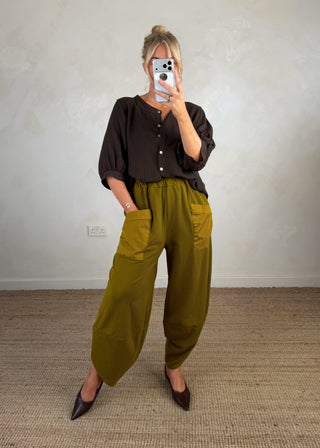 Moda casual pants - Olive-The Style Attic