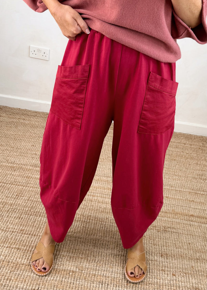 Moda casual pants - berry-The Style Attic
