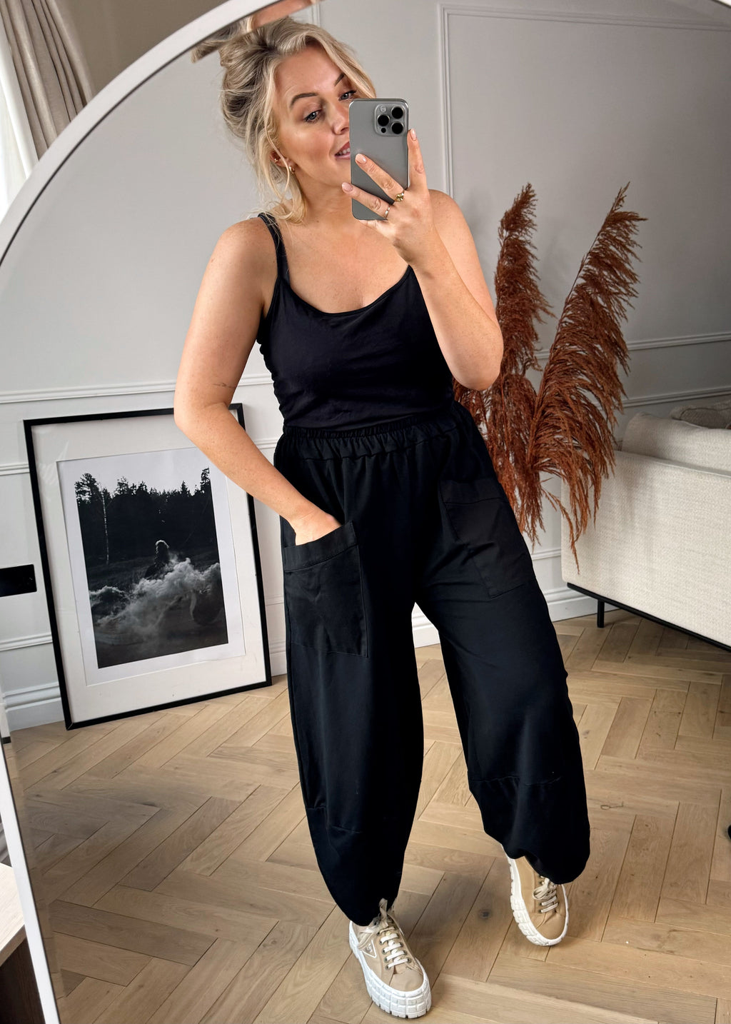 Max Studio London Womens Wide-leg Casual Trouser Pants, Black