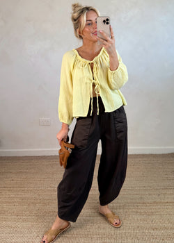 Moda casual pants - chocolate-The Style Attic