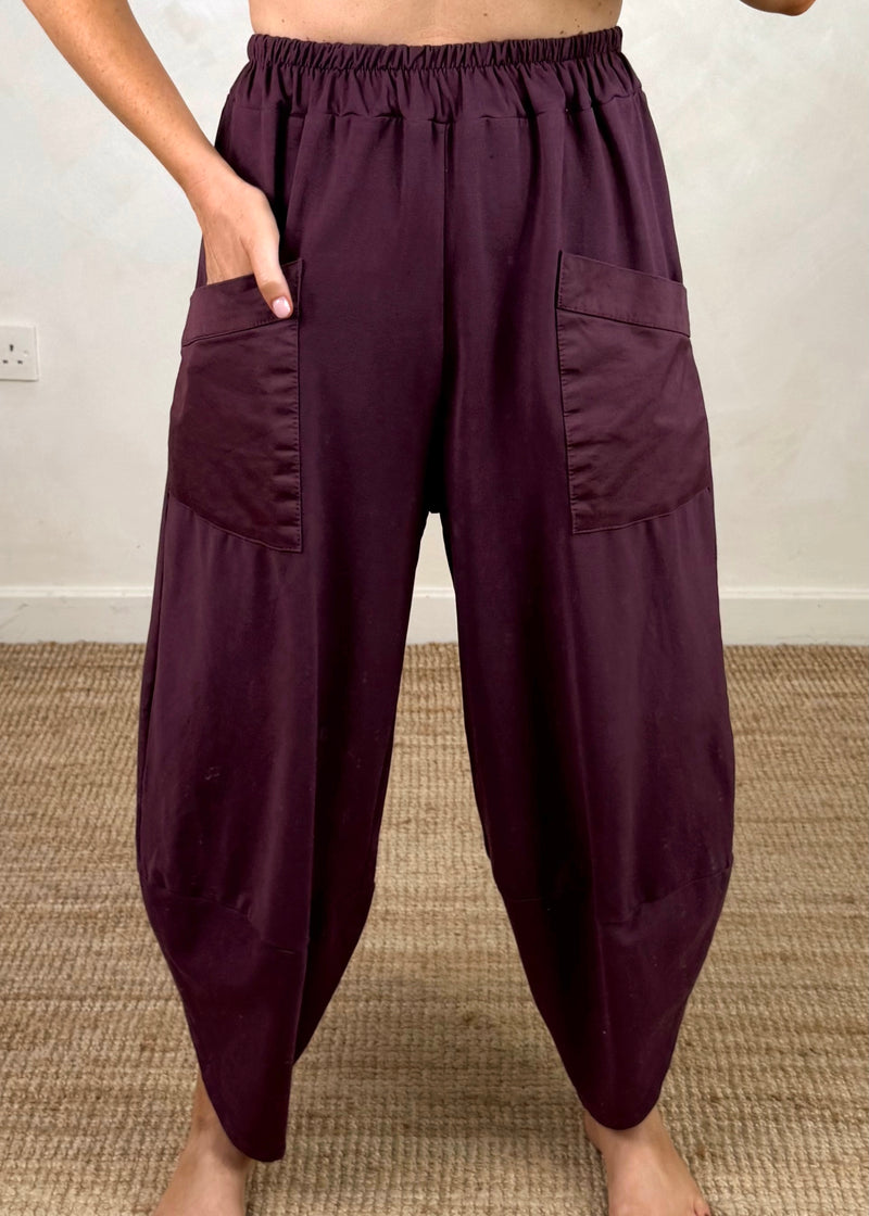 Moda casual pants - plum-The Style Attic