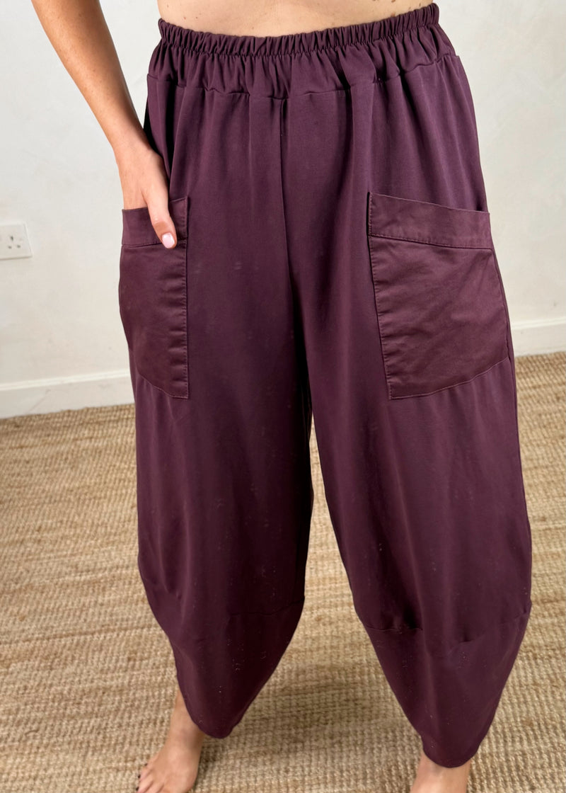 Moda casual pants - plum-The Style Attic