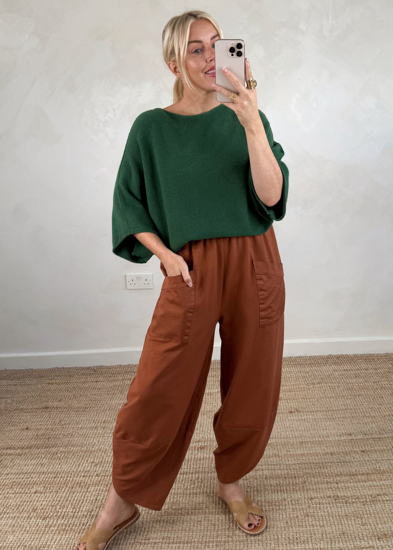 Moda casual pants - rust-The Style Attic
