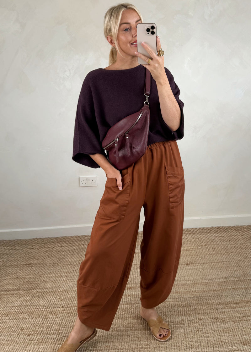Moda casual pants - rust-The Style Attic