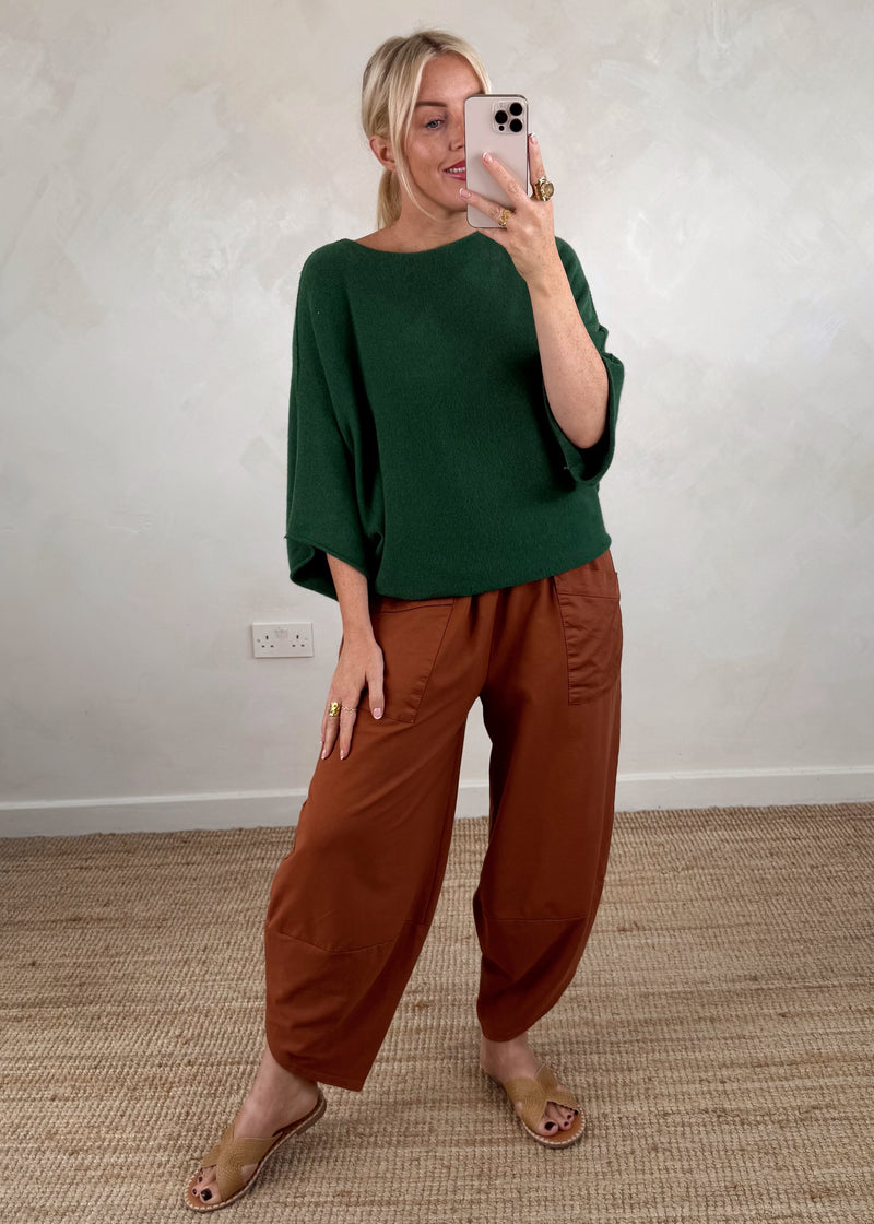 Moda casual pants - rust-The Style Attic