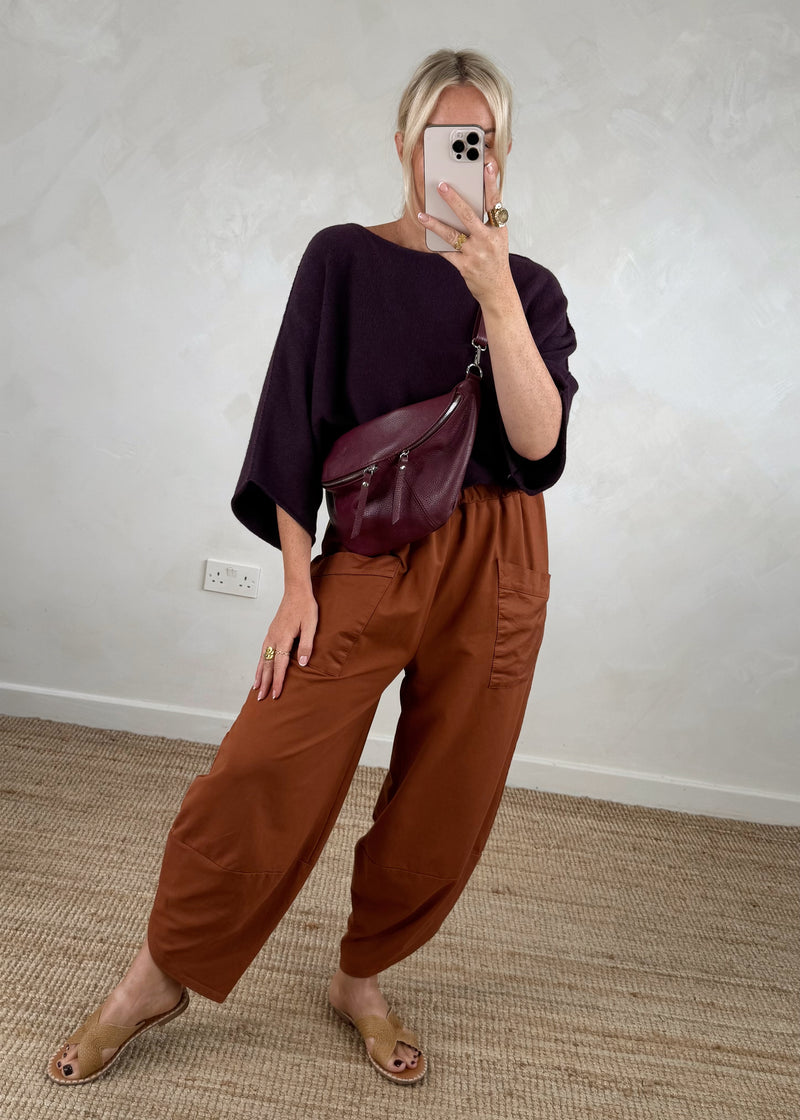 Moda casual pants - rust-The Style Attic