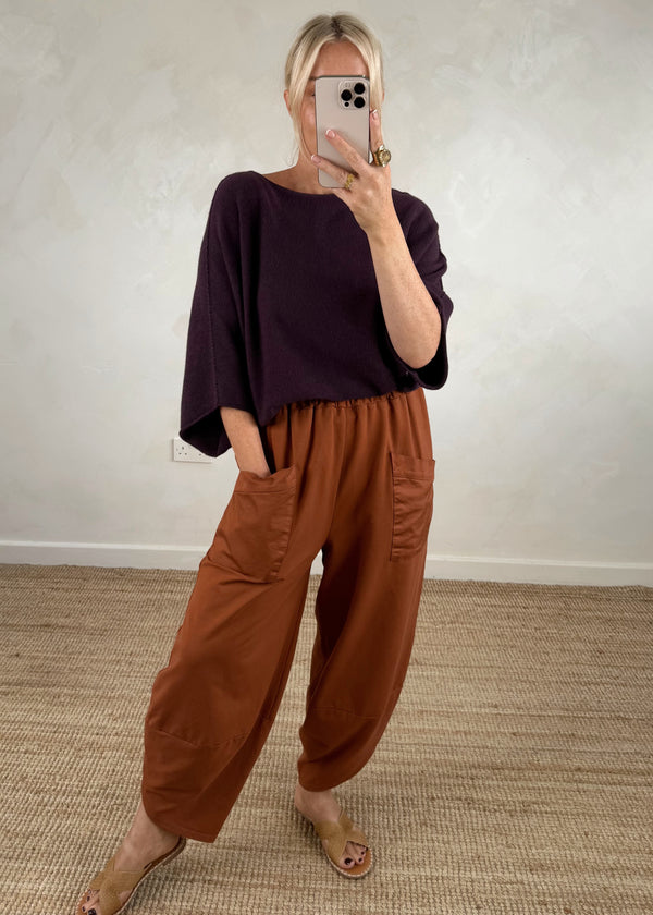 Moda casual pants - rust-The Style Attic