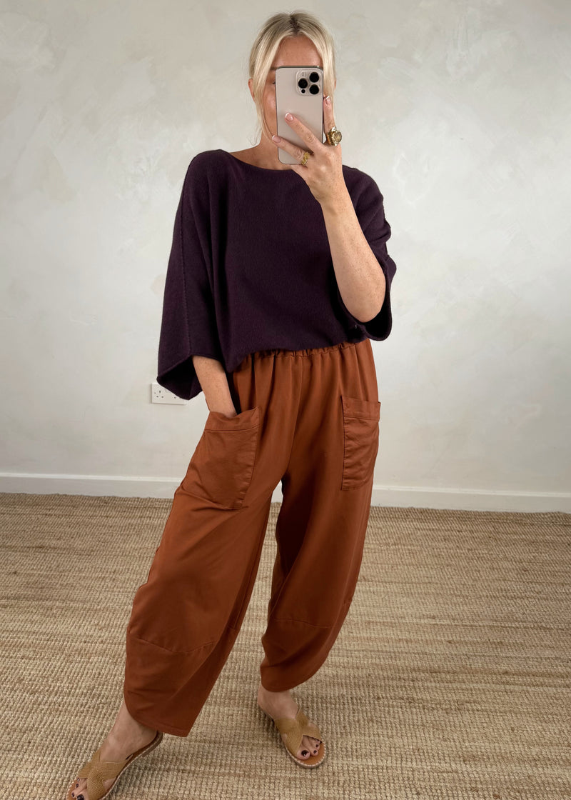 Moda casual pants - rust-The Style Attic