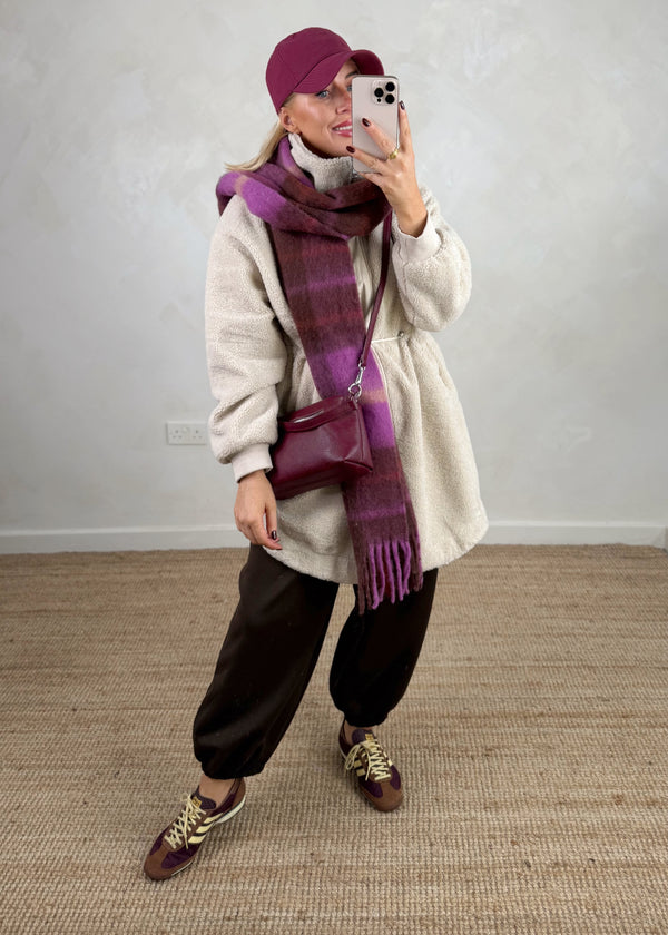 Molly zip leather bag - Merlot-The Style Attic