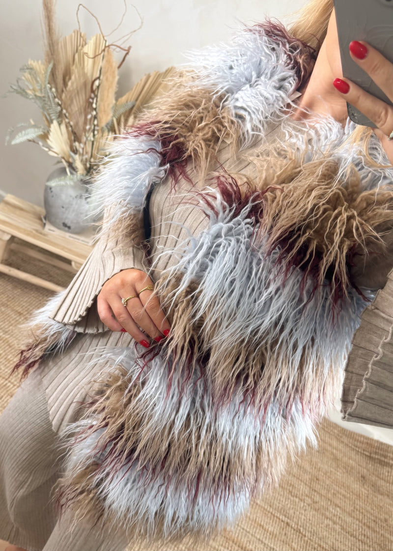 Mossy fur gilet-The Style Attic