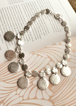 Multi disc necklace - Silver-The Style Attic