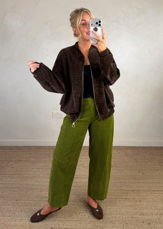 Mylie corduroy barrel leg trouser - Apple size 1-The Style Attic