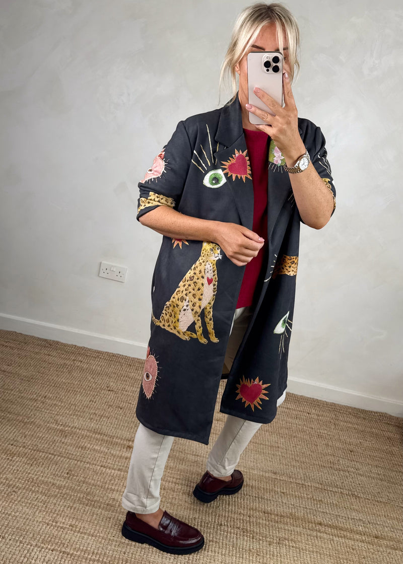 Mystical longline blazer-The Style Attic